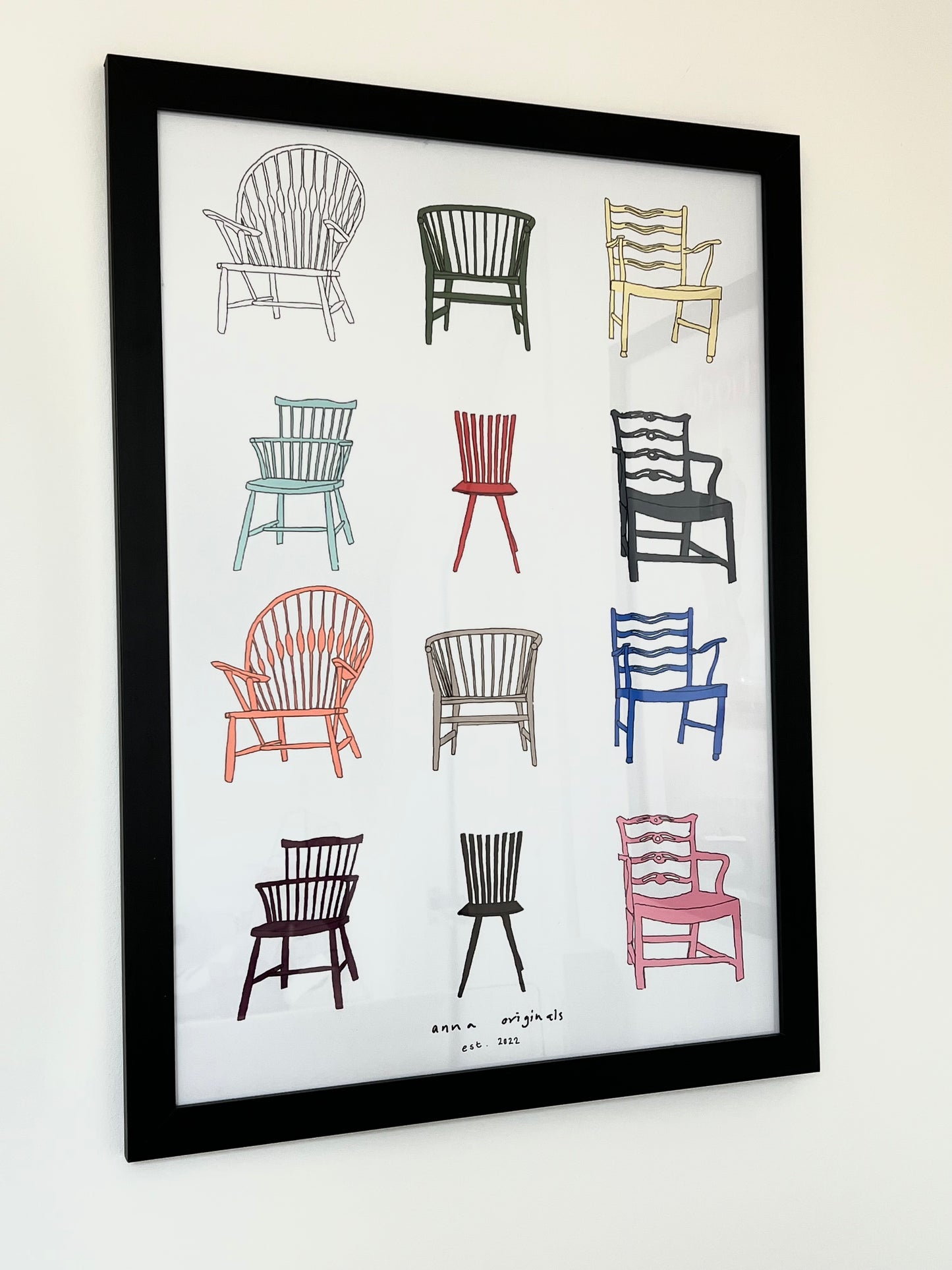 Unframed Danish chairs print
