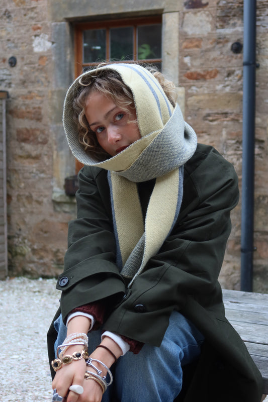 Long Scarf - Butter and Grey