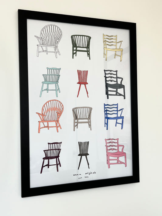 Unframed Danish chairs print